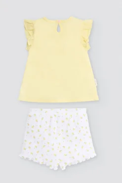 Conjunto bebé sin mangas estampado limones