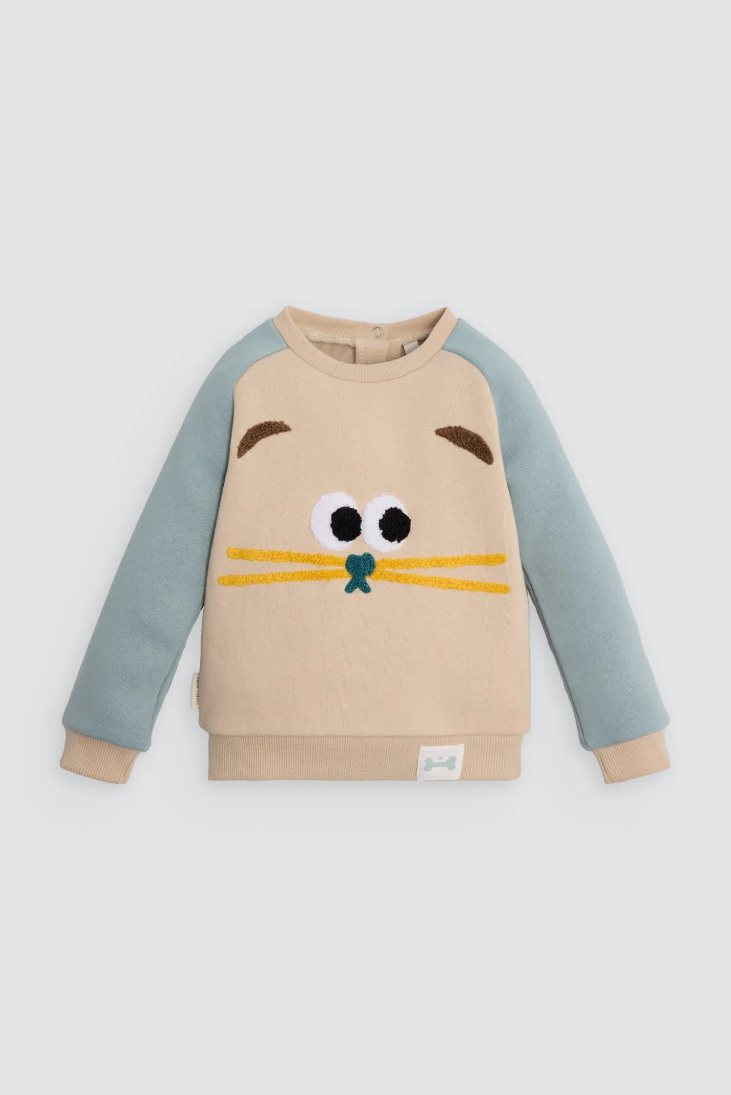 Conjunto chándal bebé estampado cara gato