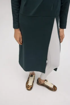 Jersey maxi con abertura cálido verde botella