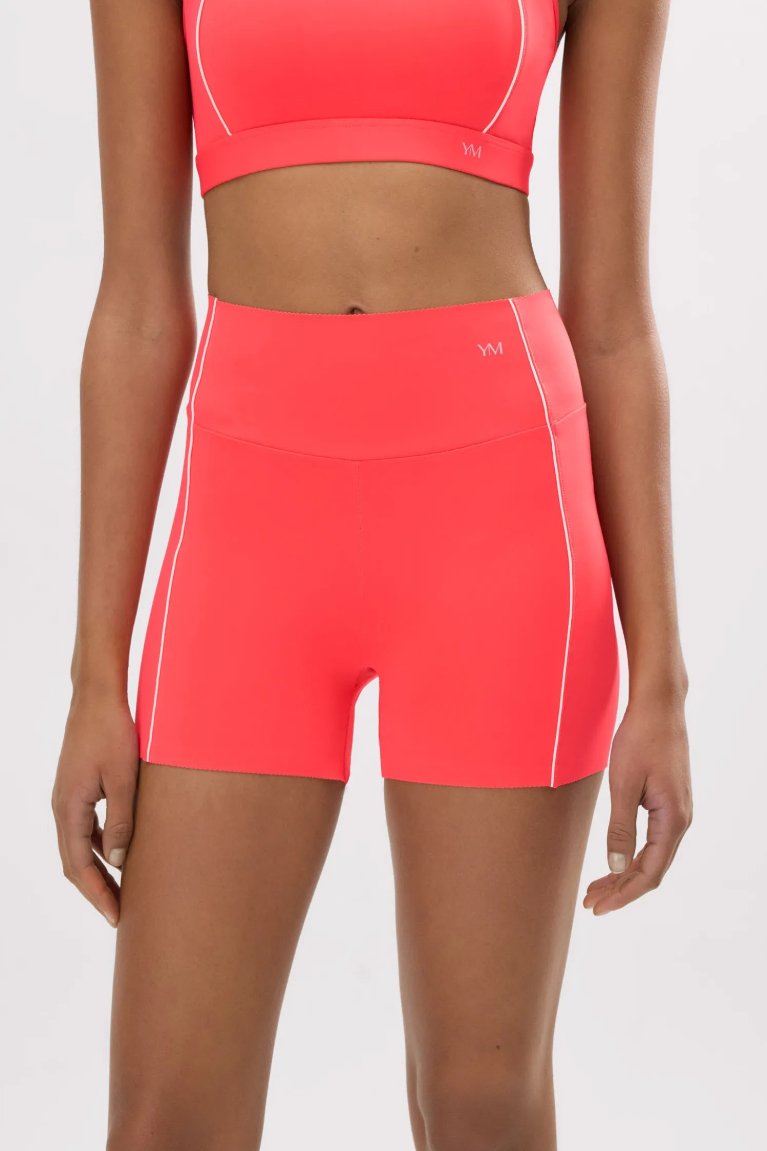 Leggings deportivos Compressive cortos efecto push-up coral