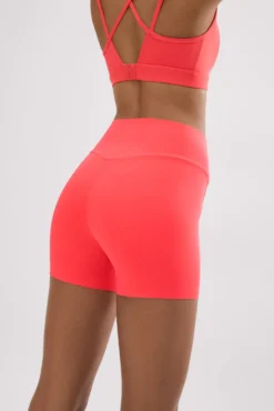 Leggings deportivos Compressive cortos efecto push-up coral
