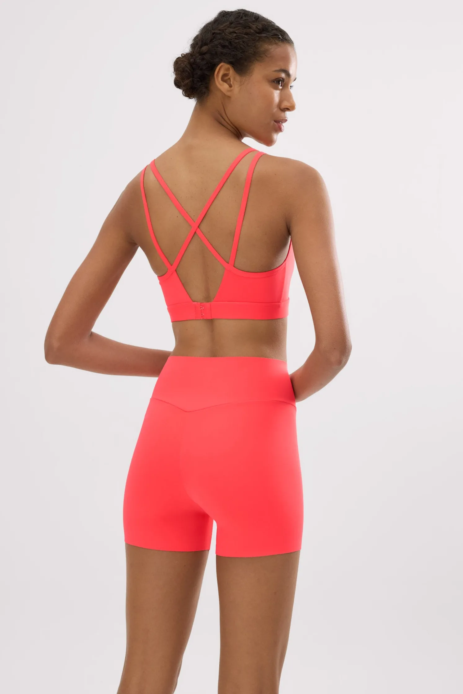 Leggings deportivos Compressive cortos efecto push-up coral