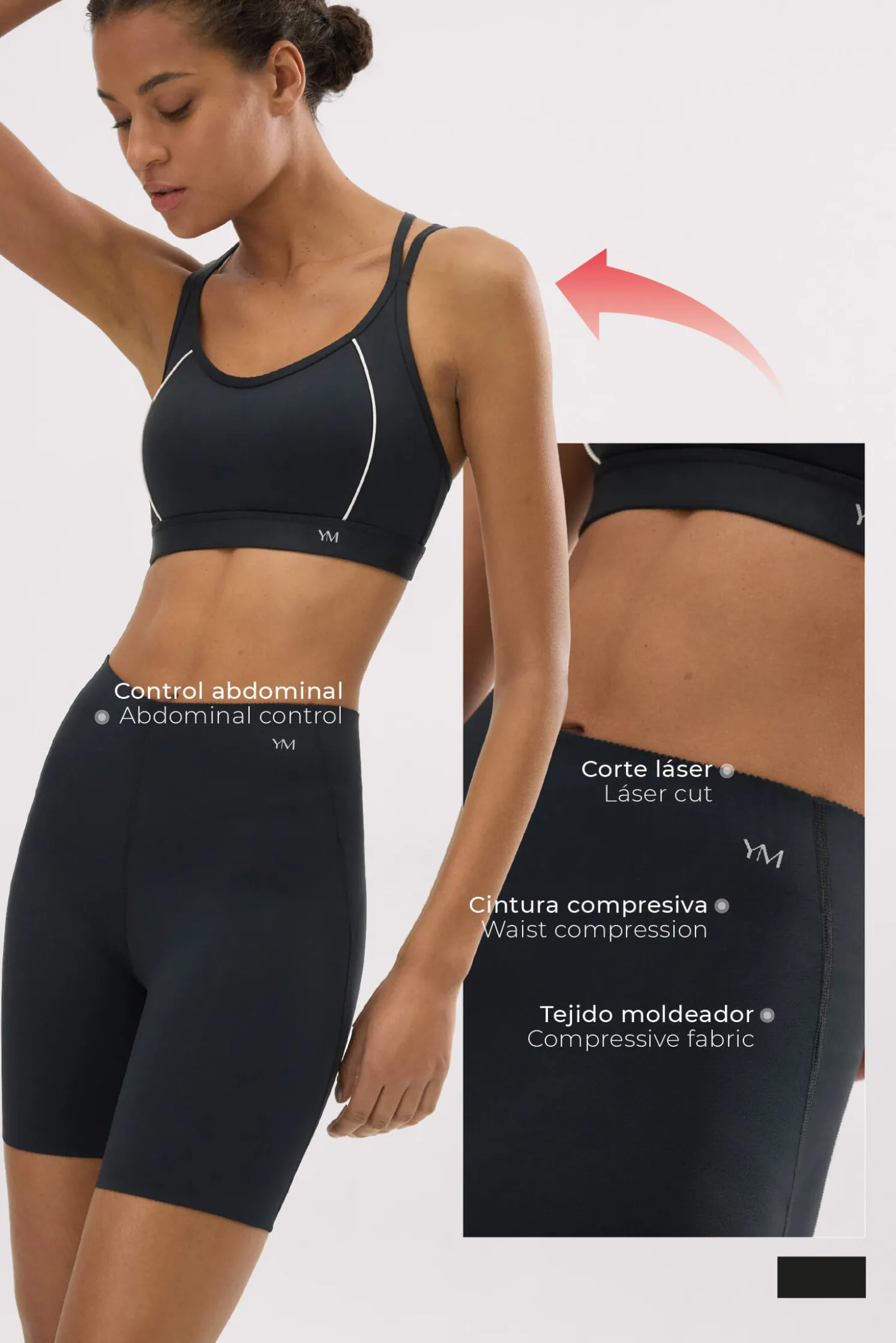 Leggings deportivos Compressive cortos negro