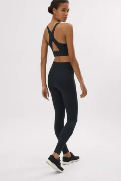 Leggings deportivos compressive largos vientre plano negro