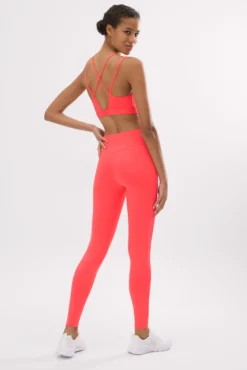 Leggings deportivos Compressive largos efecto push-up coral