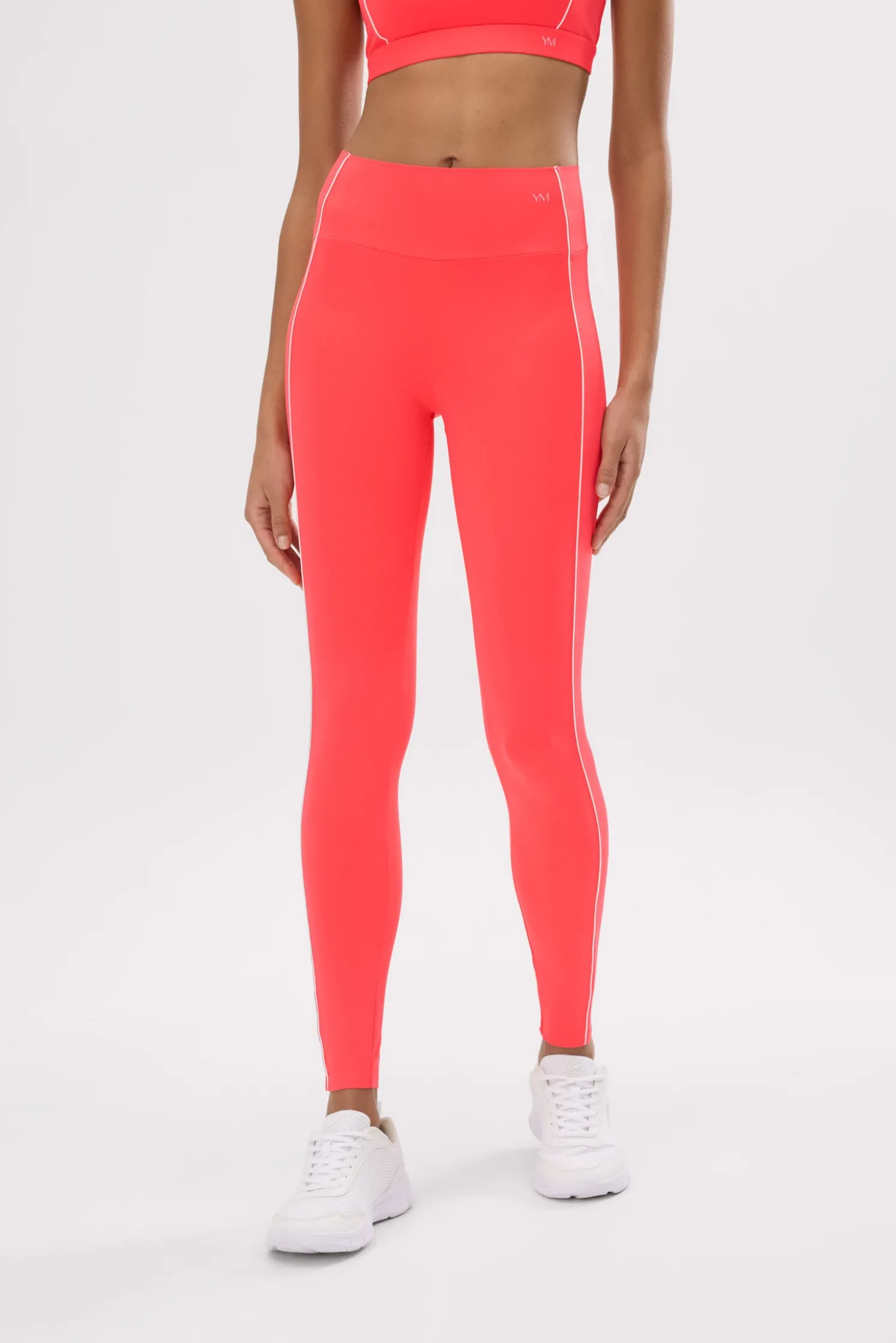 Leggings deportivos Compressive largos efecto push-up coral