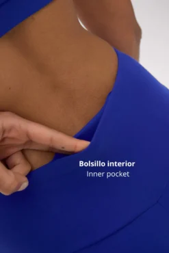 Leggings deportivos de tiro alto tacto algodonero azul eléctrico