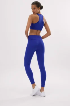 Leggings deportivos de tiro alto tacto algodonero azul eléctrico