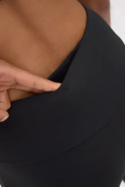 Leggings deportivos de tiro alto tacto algodonero negro