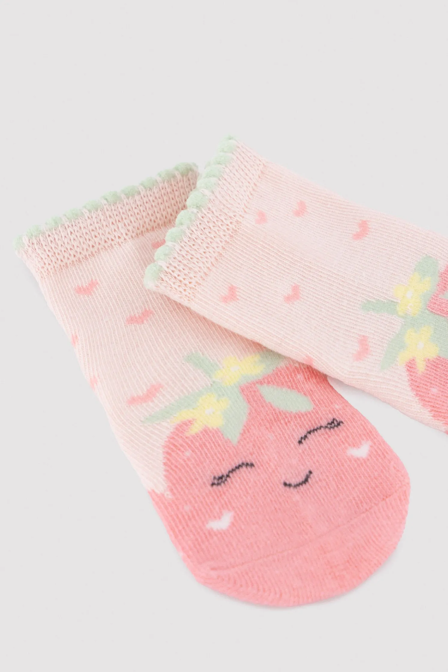 Pack 3 calcetines cortos bebé estampados limones y fresa
