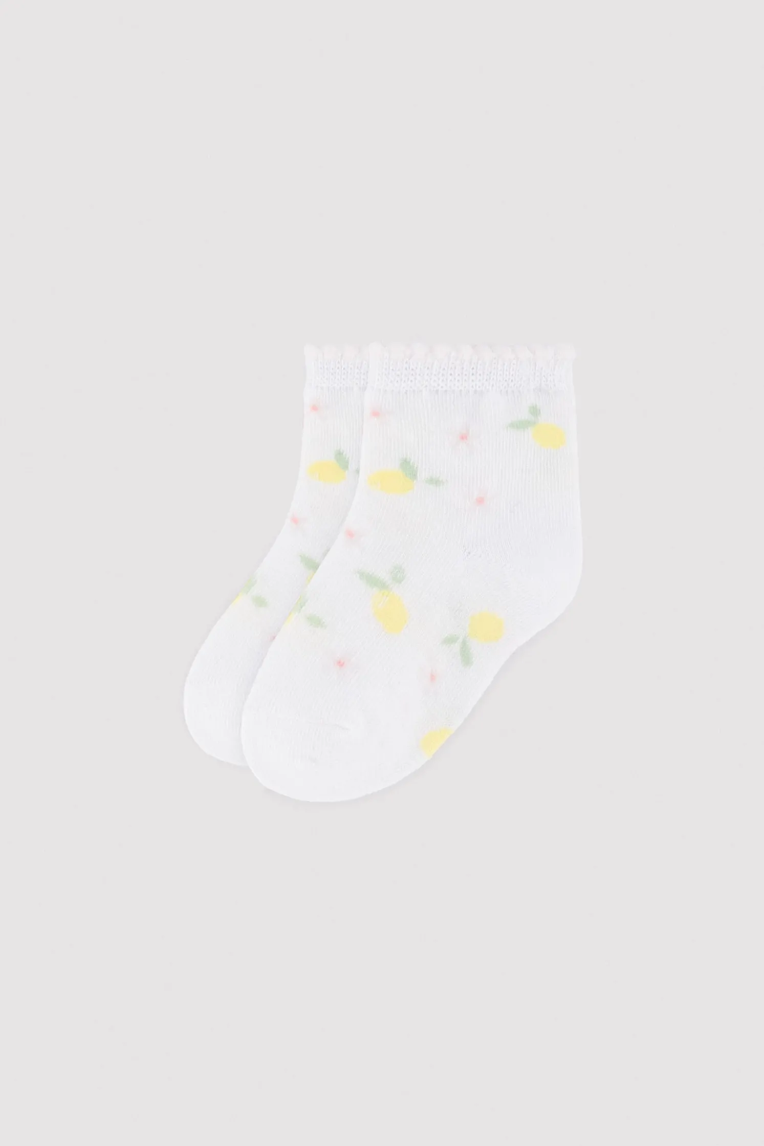 Pack 3 calcetines cortos bebé estampados limones y fresa