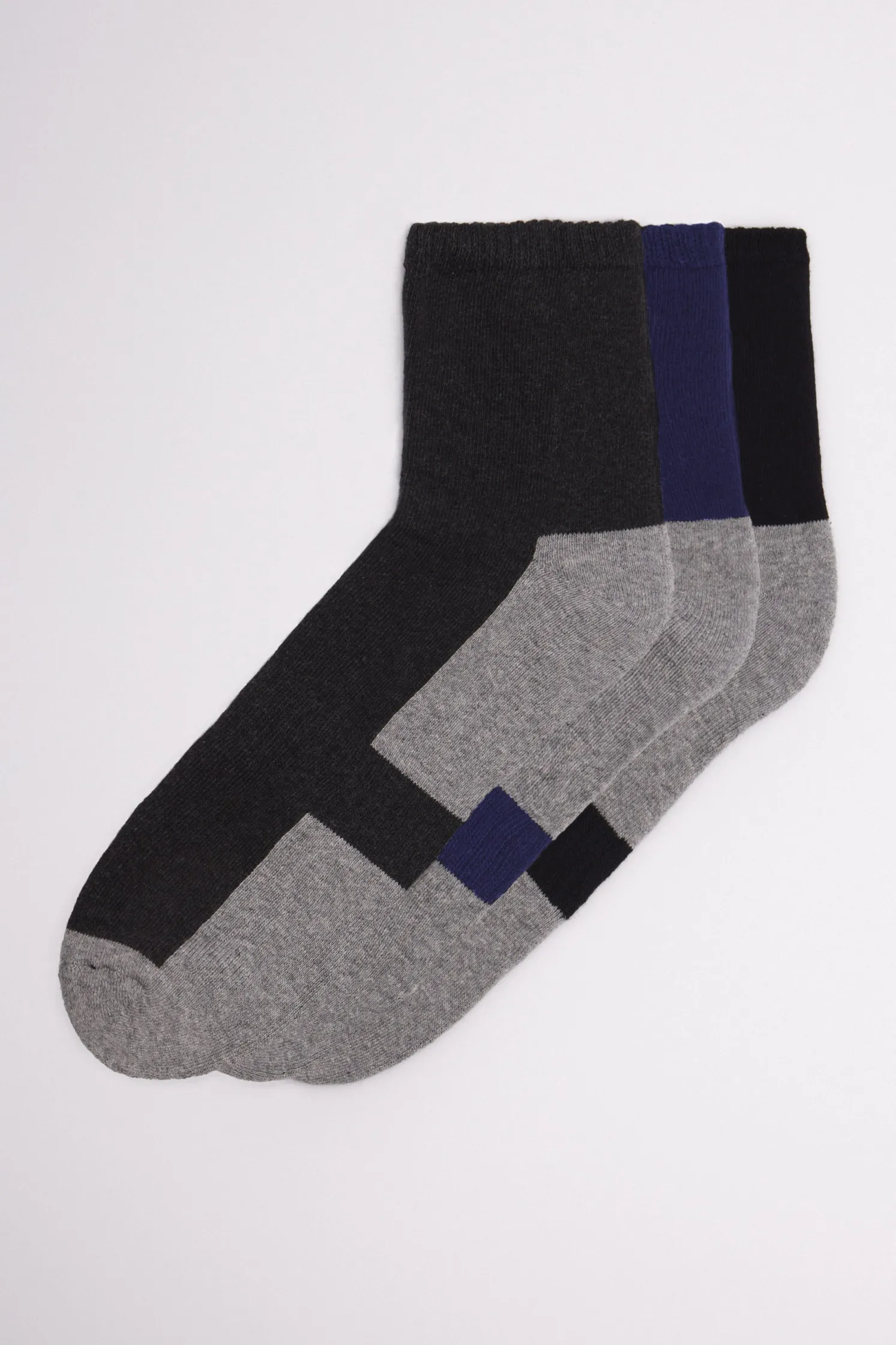 Pack 3 calcetines deportivos de rizo tonos oscuros