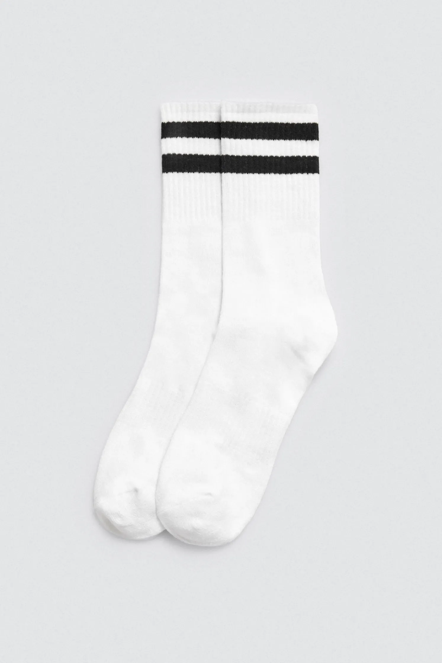 Pack 3 calcetines deportivos puño a rayas blanco