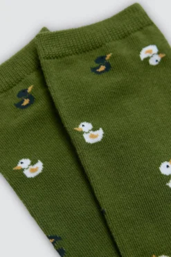 Pack 4 calcetines estampados gris y verde