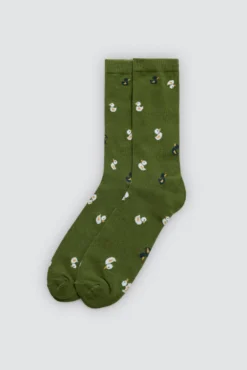 Pack 4 calcetines estampados gris y verde