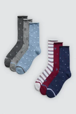 Pack 6 calcetines sin puño estampados