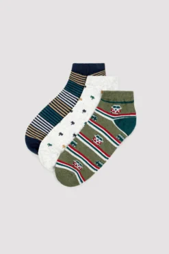 Pack 3 calcetines tobilleros estampados