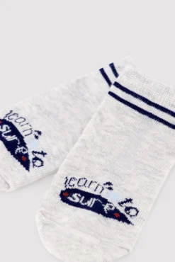Pack 3 calcetines tobilleros infantiles estampados Learn to sure