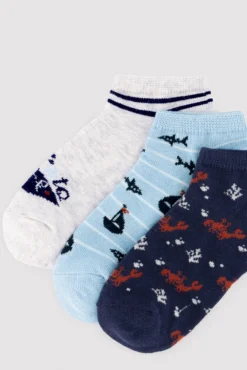 Pack 3 calcetines tobilleros infantiles estampados Learn to sure