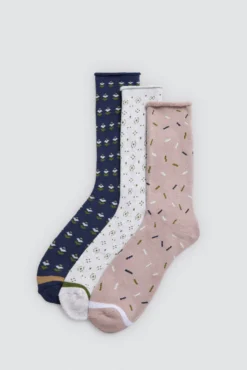 Pack 3 calcetines térmicos estampados sin puño