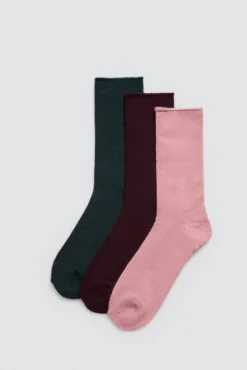 Pack 3 calcetines térmicos sin puño colores