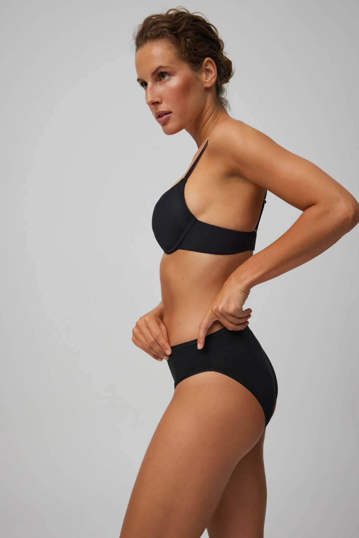 Pack de 2 bragas midi básicas algodón negro