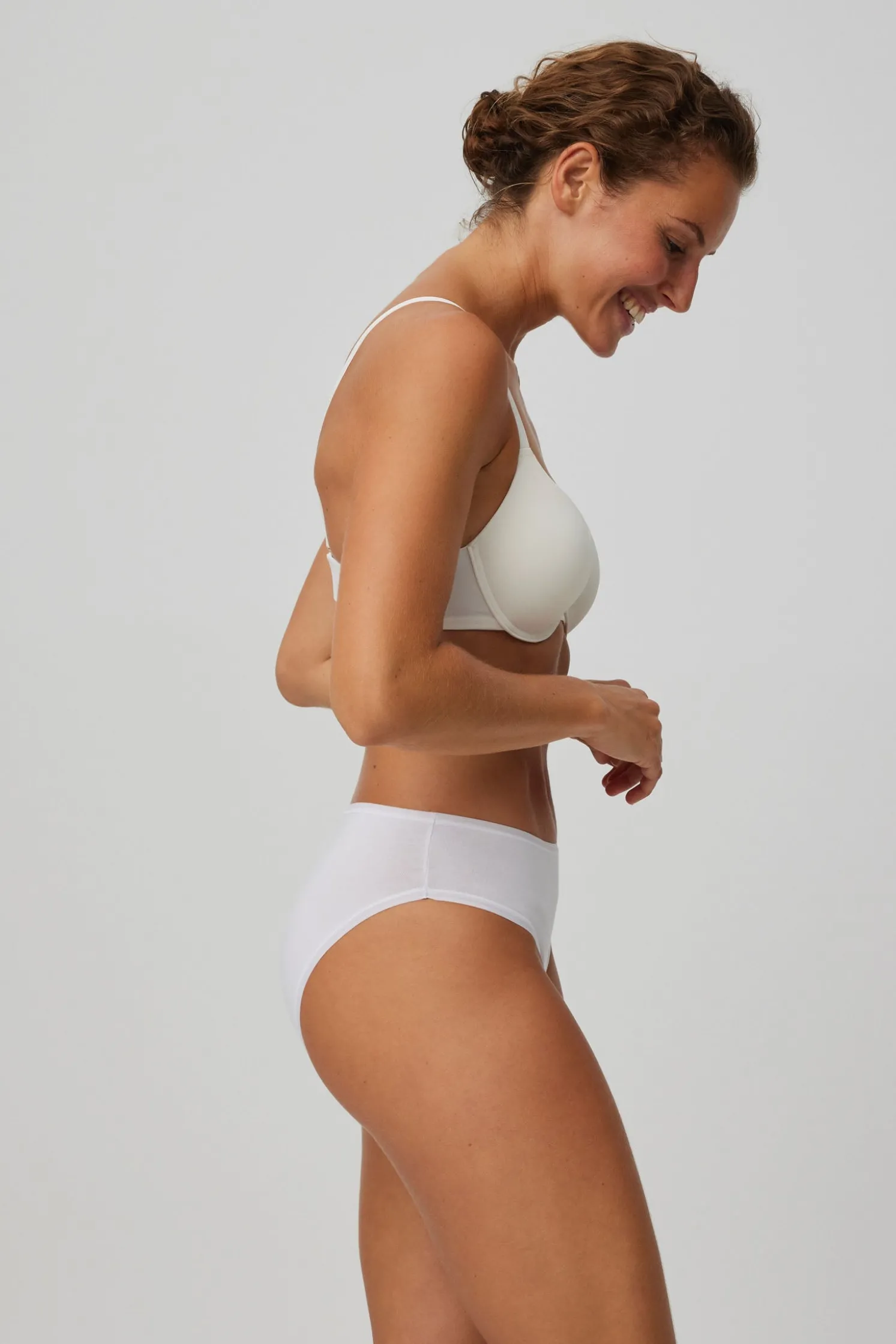 Pack de 2 bragas midi básicas algodón blanco