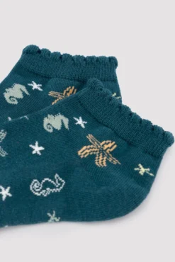 Pack de 4 calcetines tobilleros estampados con ribete