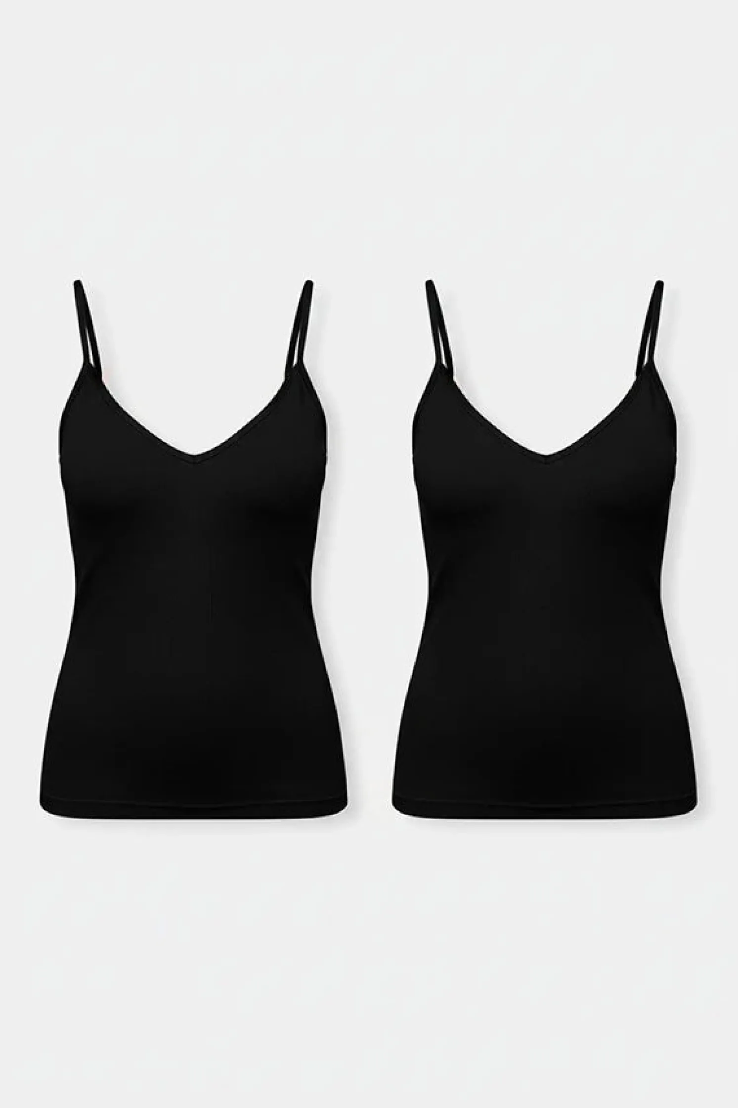 Pack de 2 camisetas interiores de tirantes algodón negro