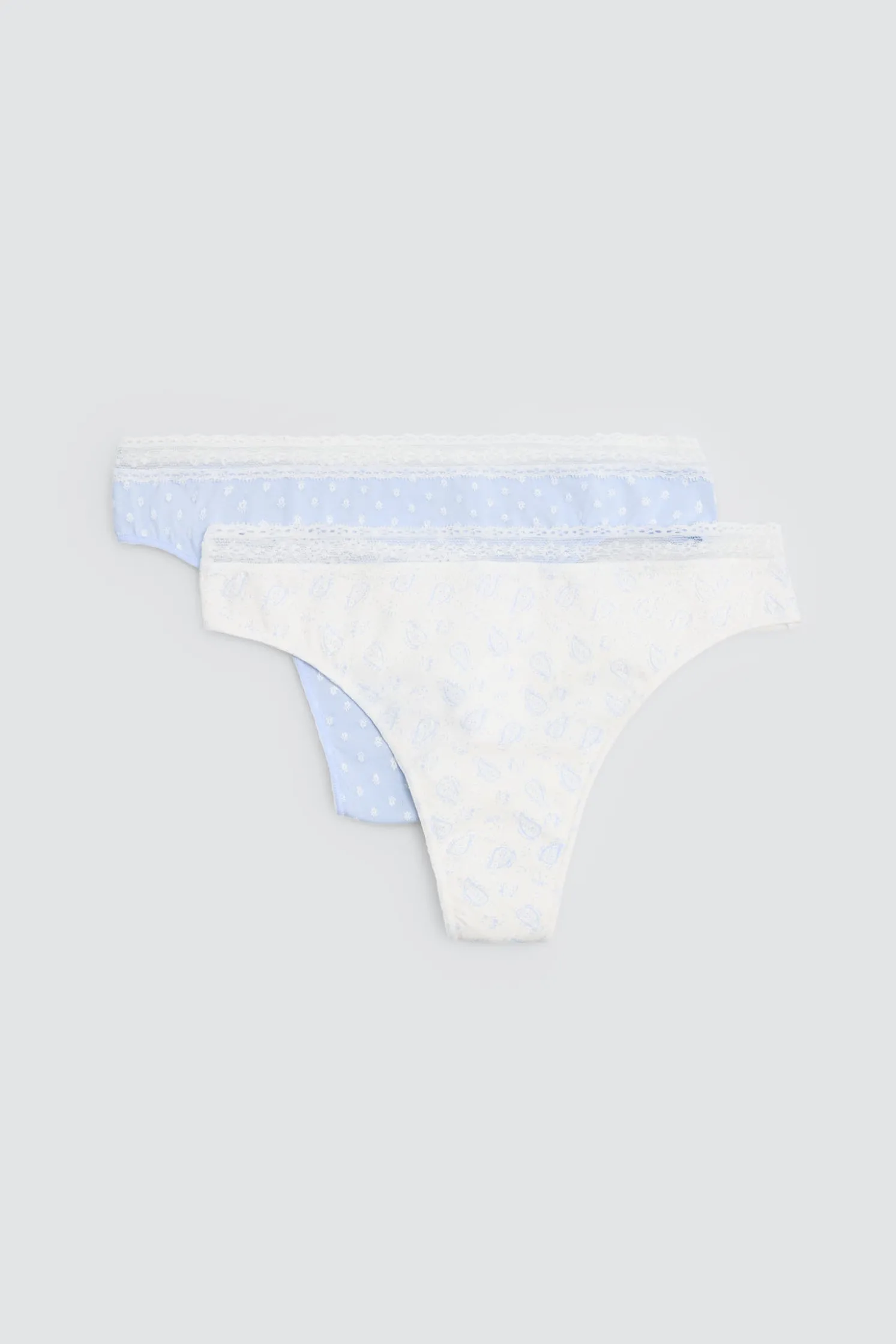 Pack de 2 tangas estampados pastel tonos azules