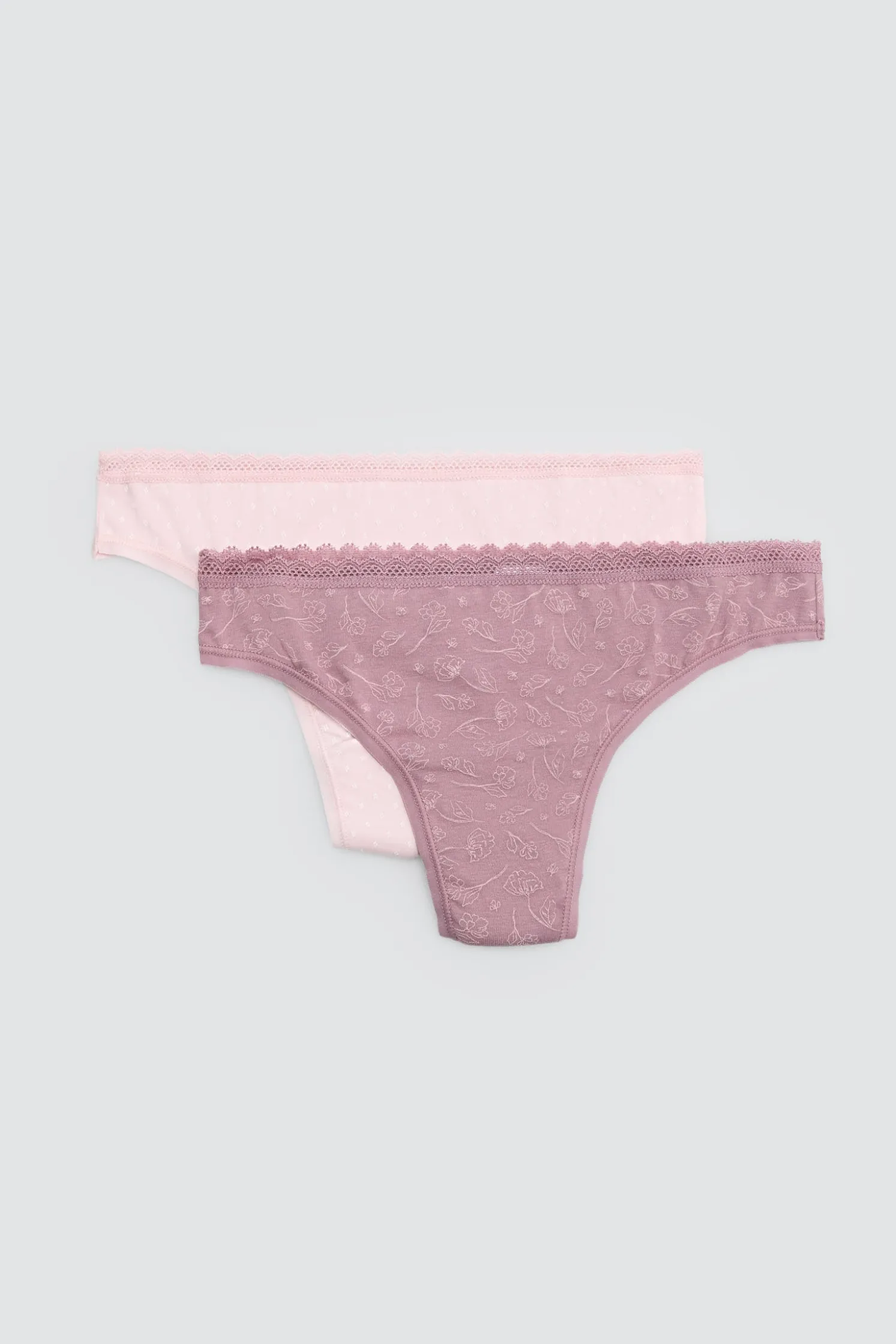 Pack de 2 tangas estampados tonos rosas
