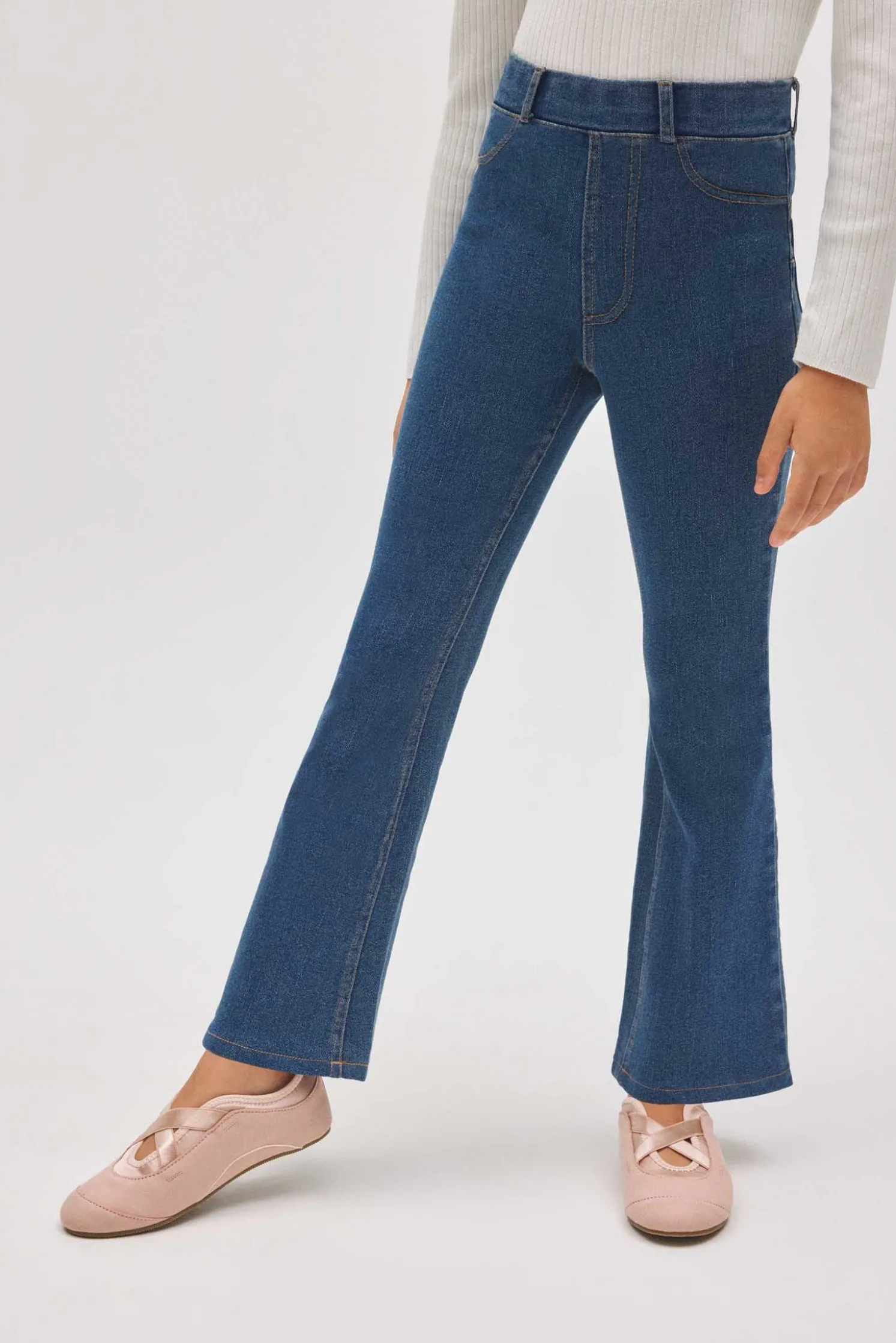 Pantalones niña vaqueros flare