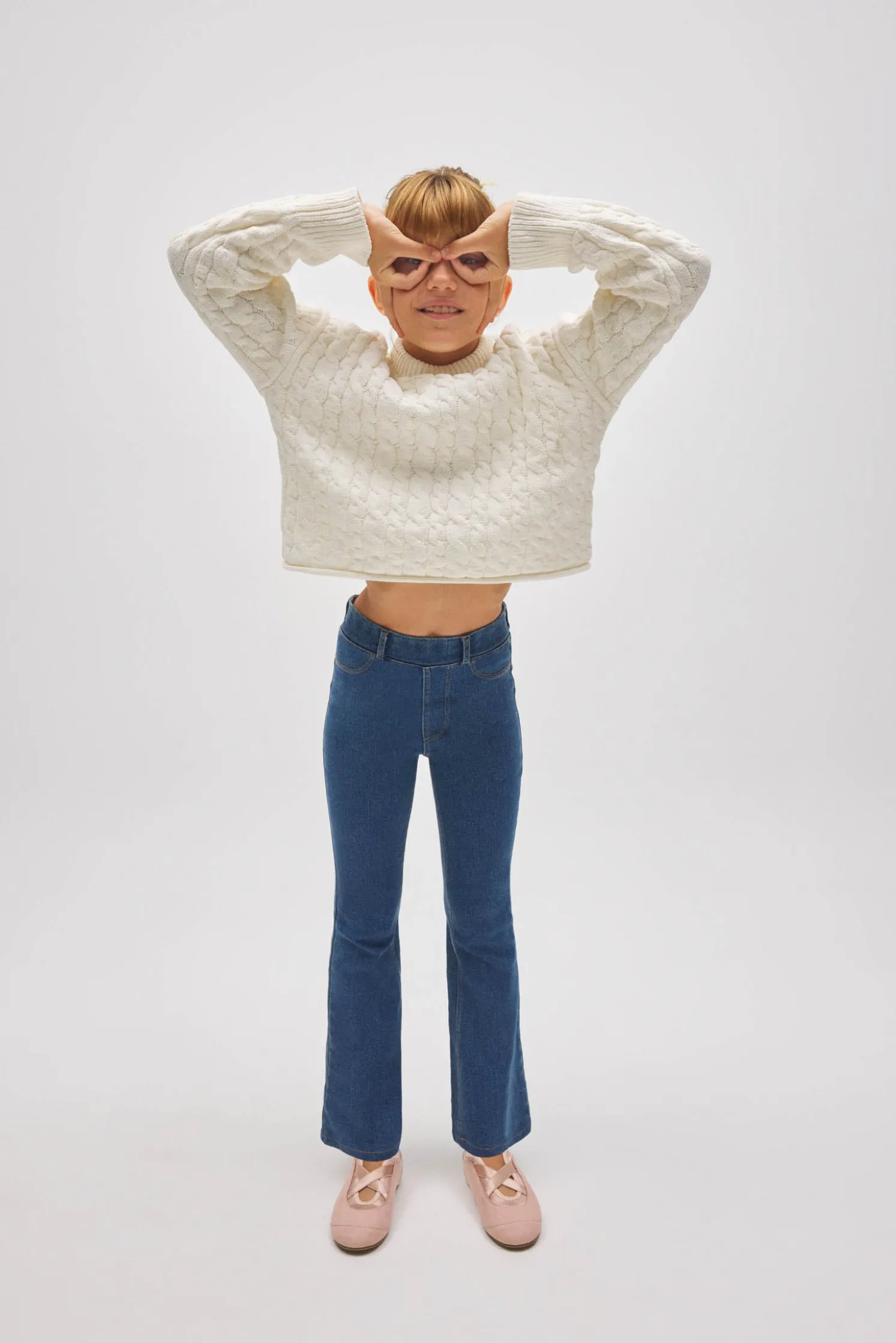 Pantalones niña vaqueros flare
