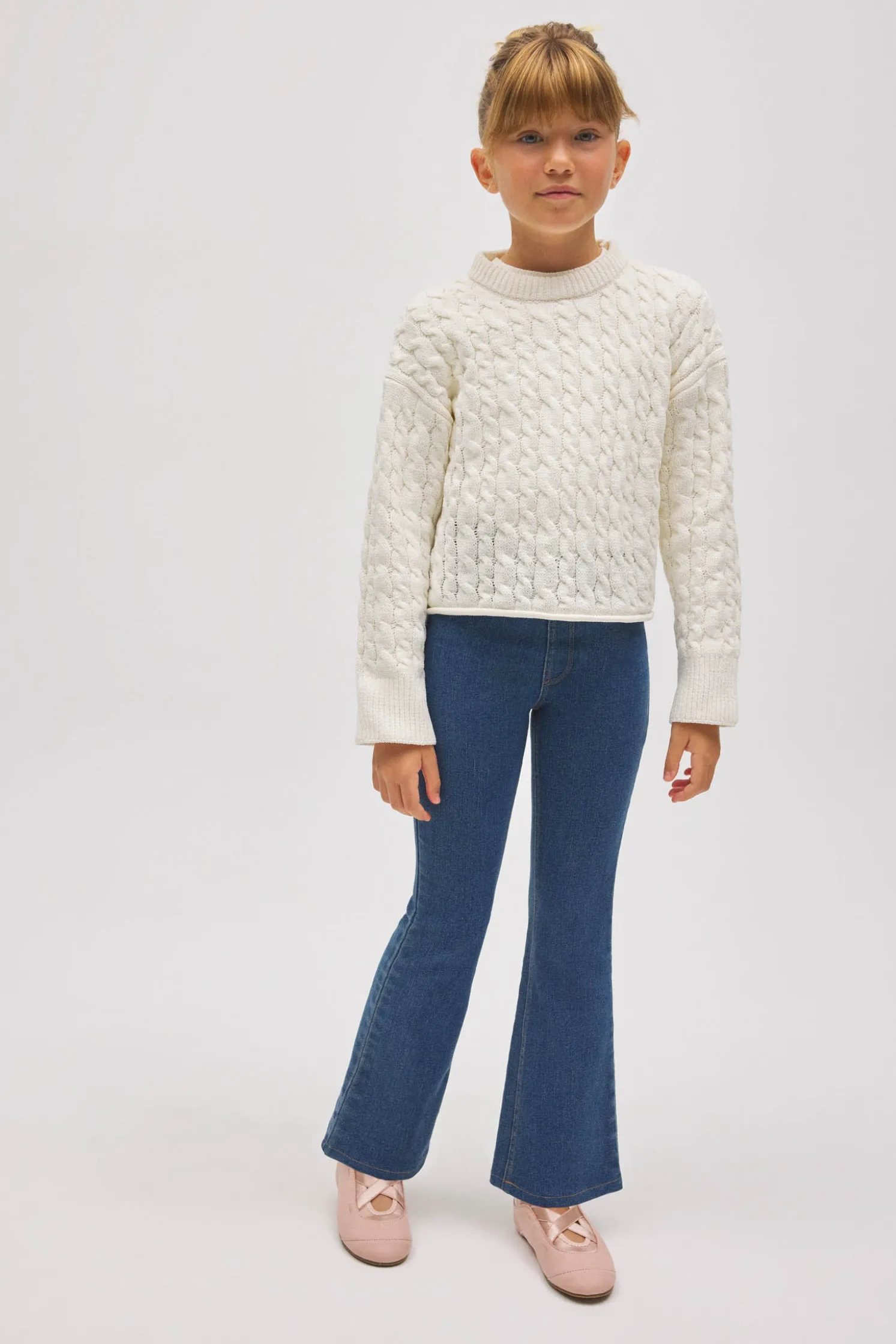Pantalones niña vaqueros flare