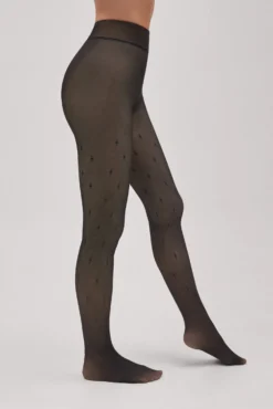 Panty térmico efecto velado estampado geométrico 160 denier