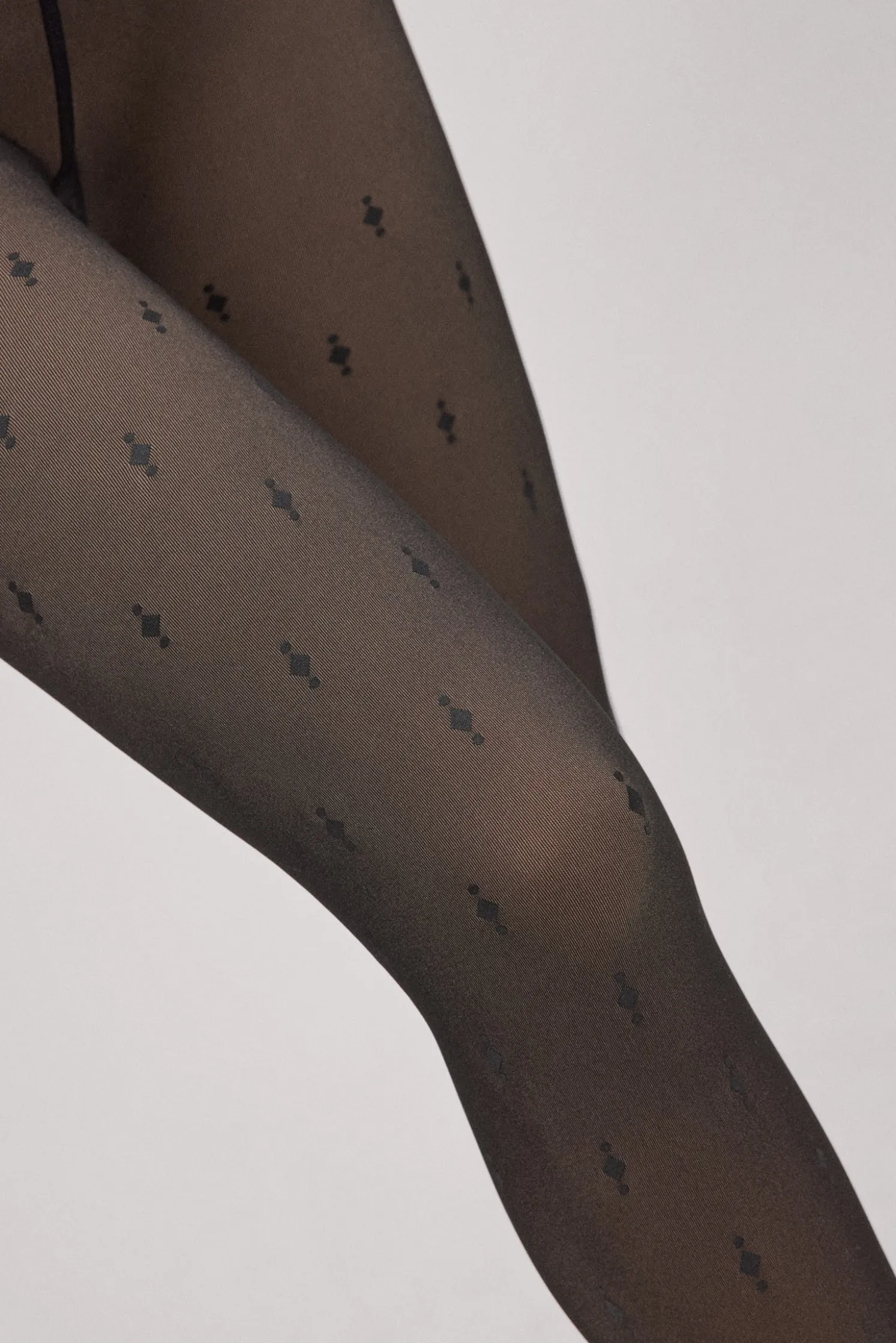 Panty térmico efecto velado estampado geométrico 160 denier