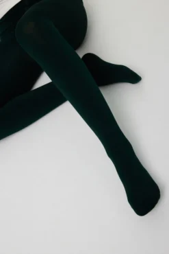 Panty térmico infantil 140 denier verde botella