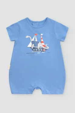 Pelele bebé manga corta estampado barco