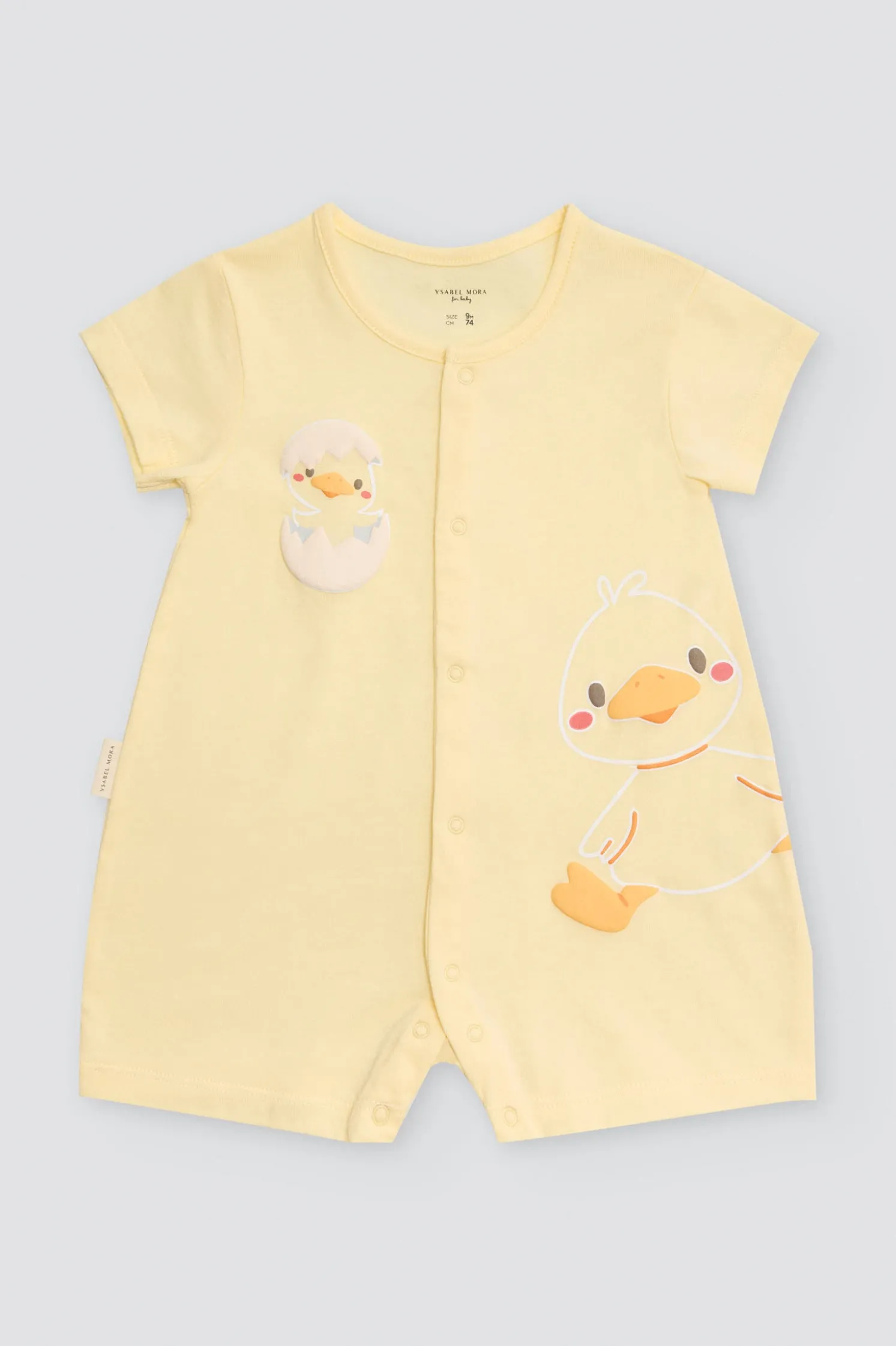 Pelele bebé manga corta estampado patos