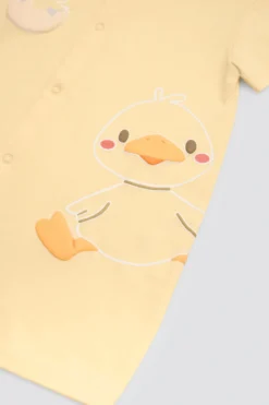 Pelele bebé manga corta estampado patos