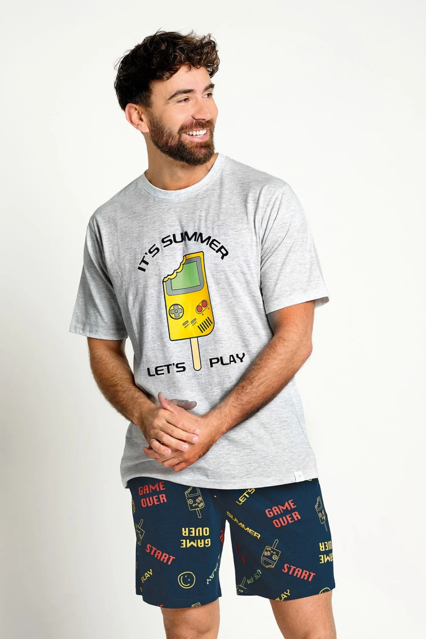 Pijama hombre corto algodón Gamer | MUYDEMI