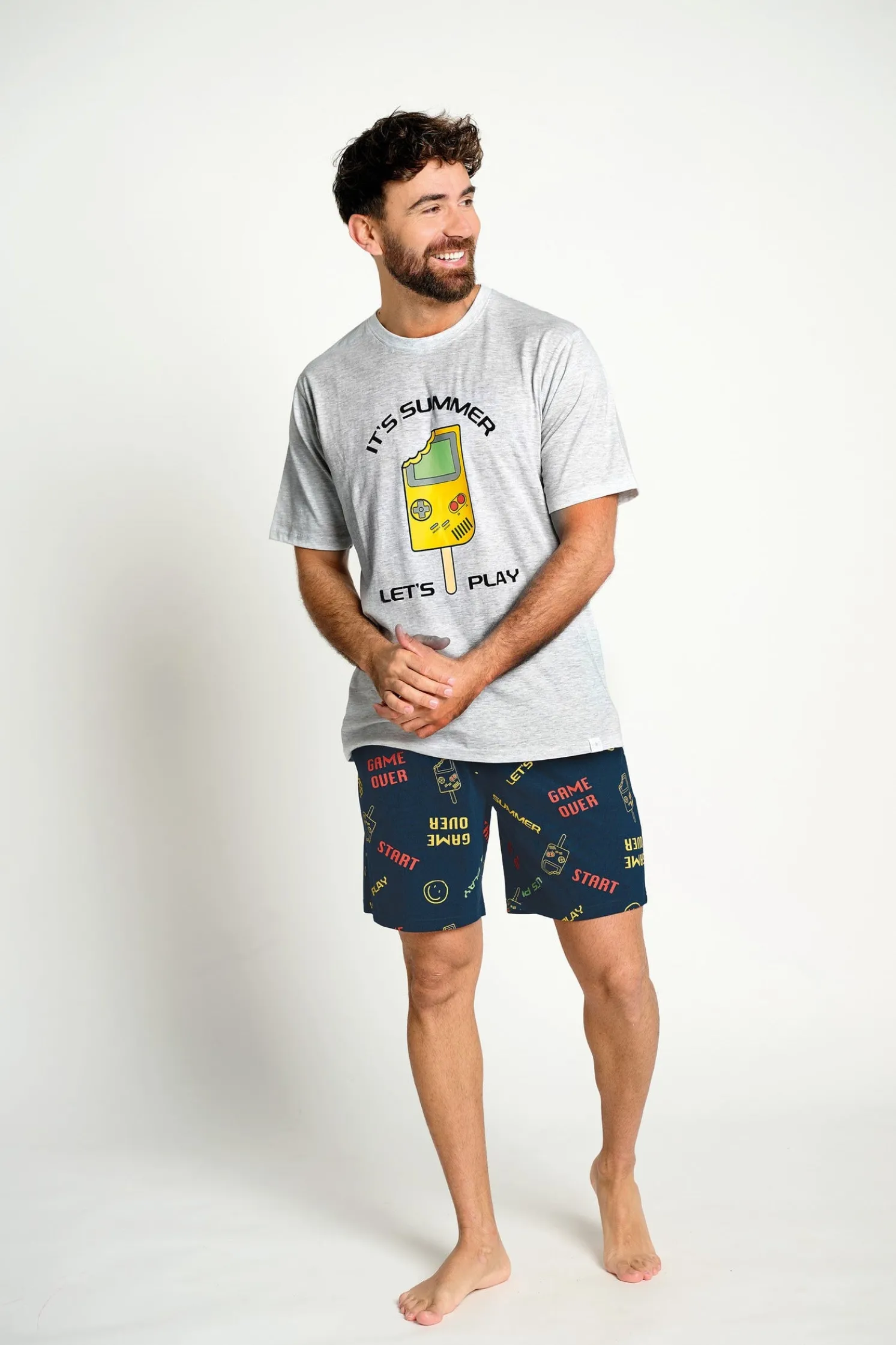 Pijama hombre corto algodón Gamer | MUYDEMI