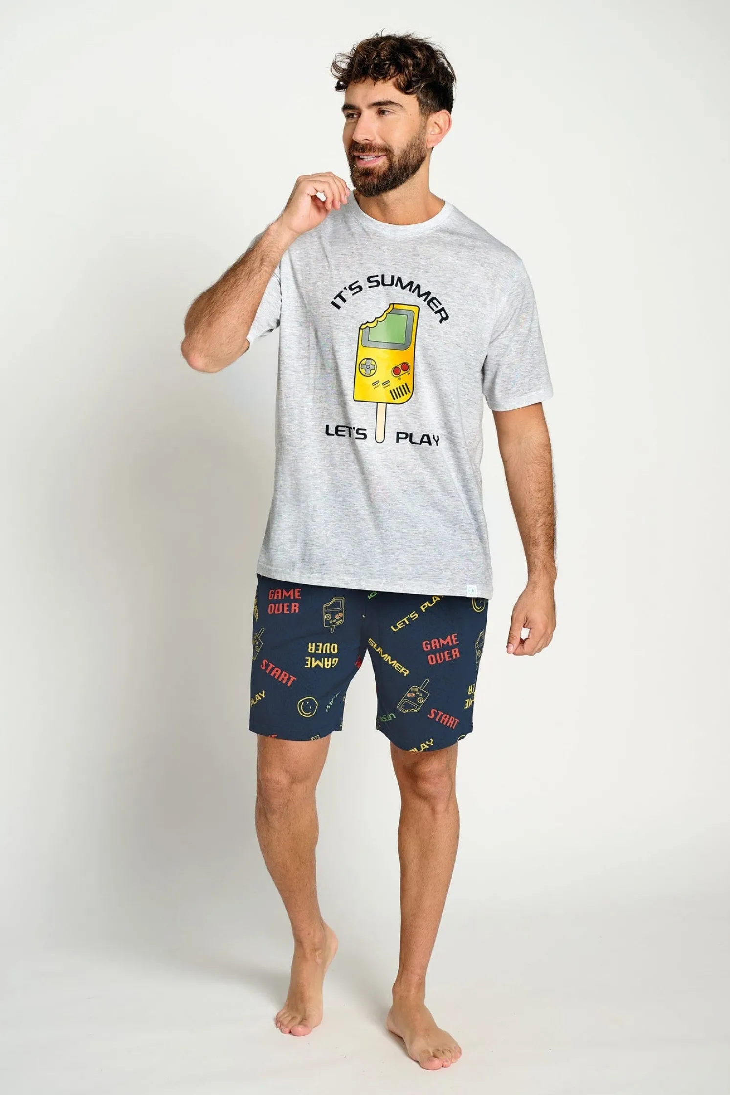 Pijama hombre corto algodón Gamer | MUYDEMI