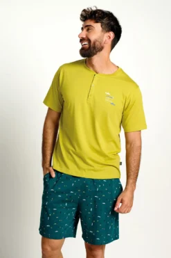 Pijama hombre corto algodón Living | MUYDEMI