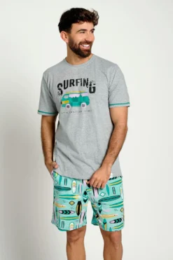 Pijama hombre corto algodón Surfer | MUYDEMI