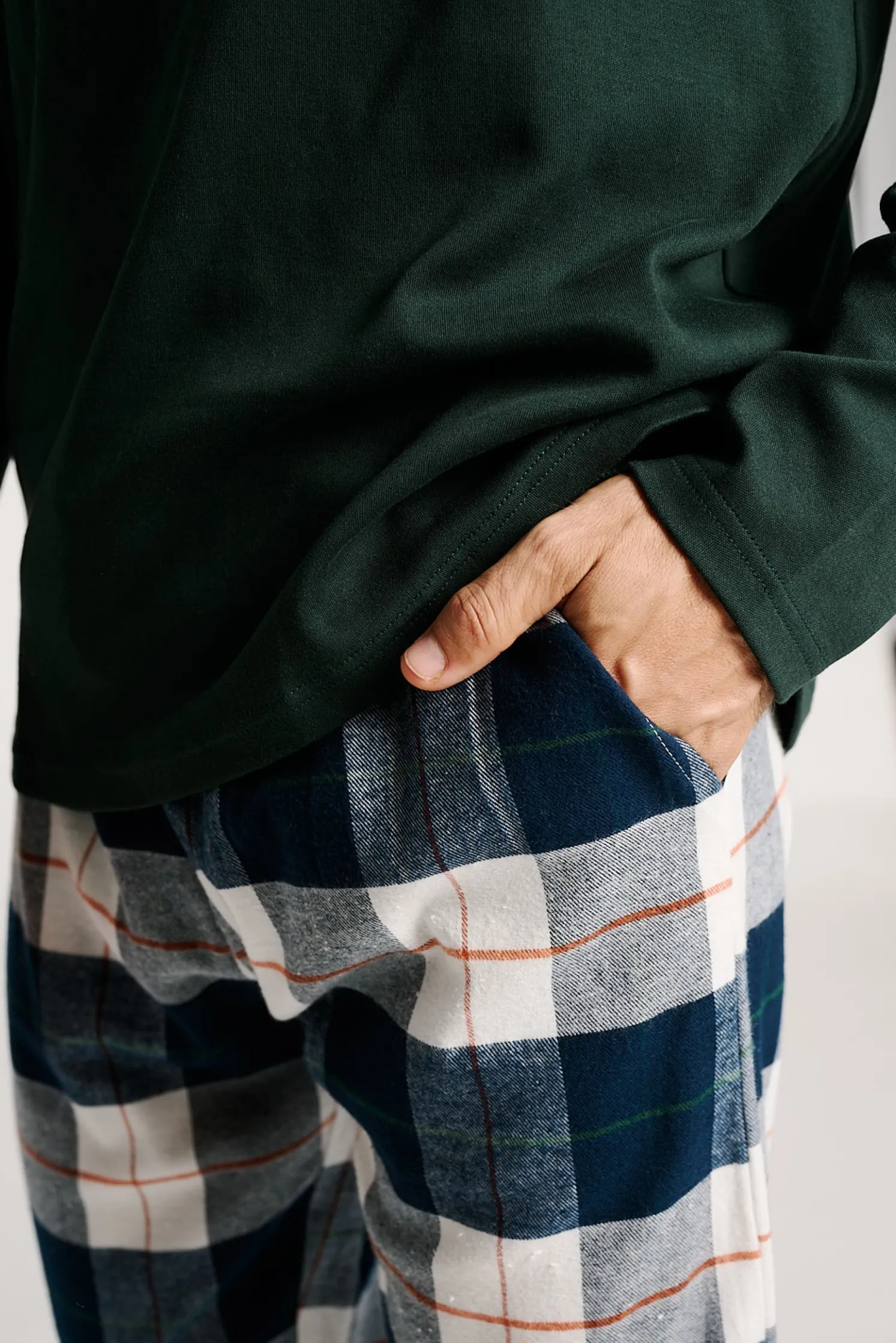 Pijama hombre largo estampado cuadros | MUYDEMI