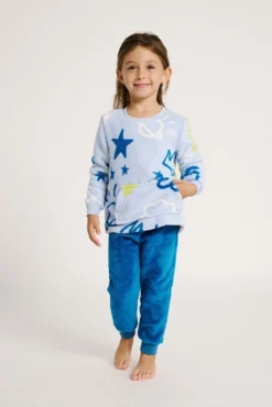 Pijama infantil 2-8 años estampado azul | MUYDEMI