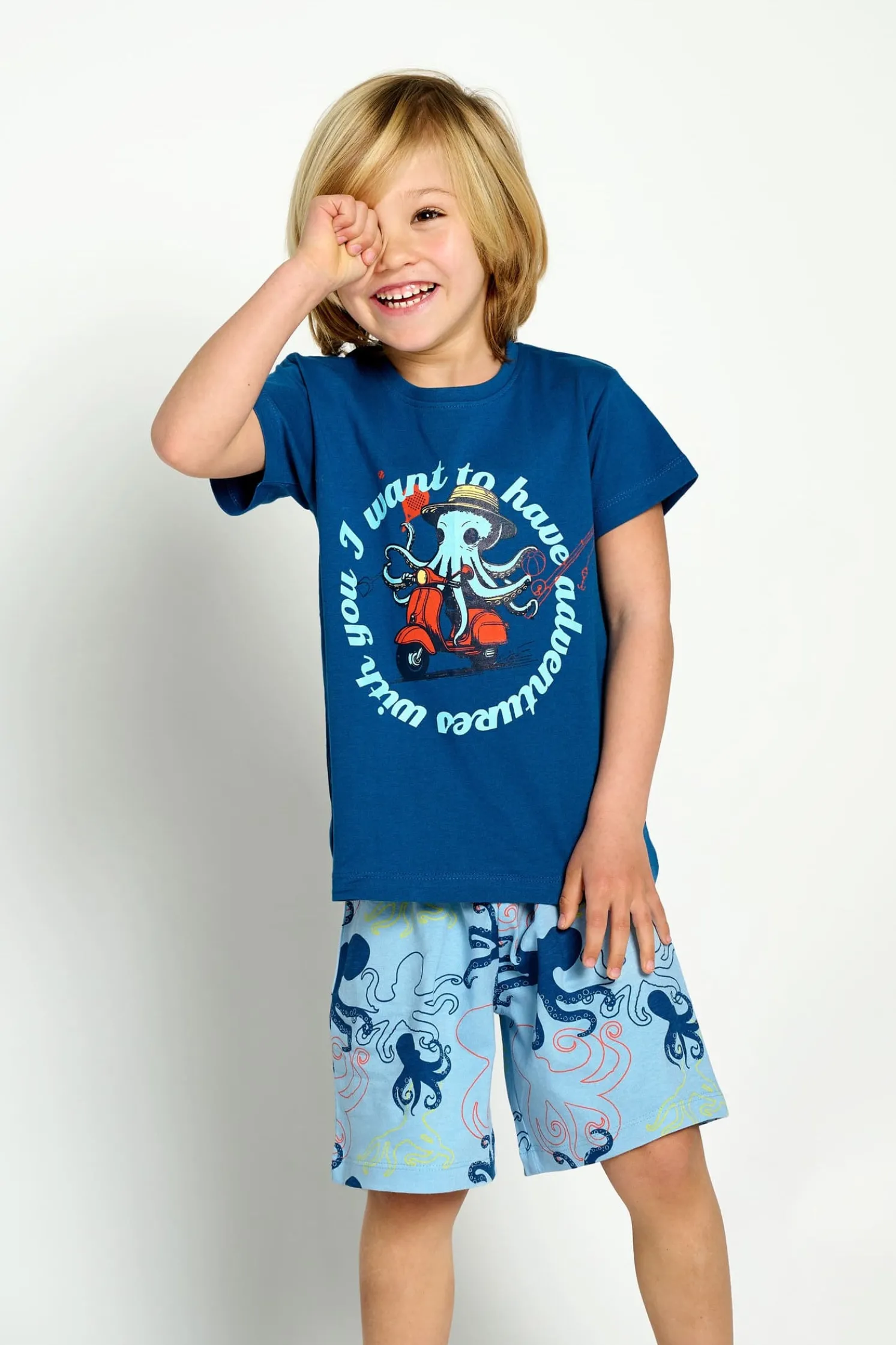 Pijama infantil corto estampado pulpos | MUYDEMI