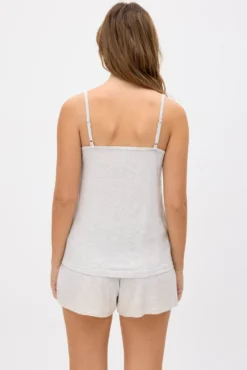 Pijama ligero camiseta tirantes y pantalón corto gris