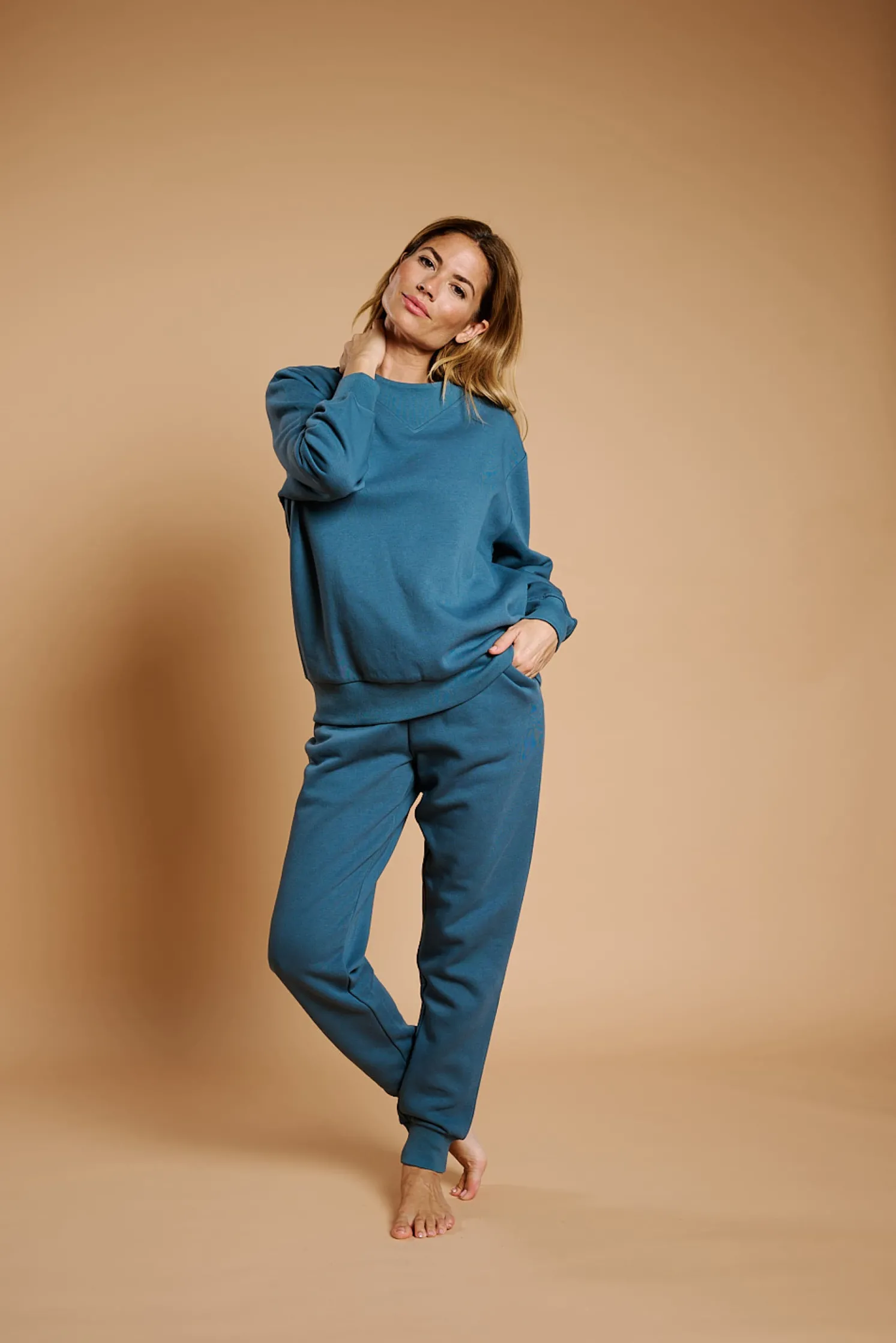 Pijama mujer largo casual azul | MUYDEMI